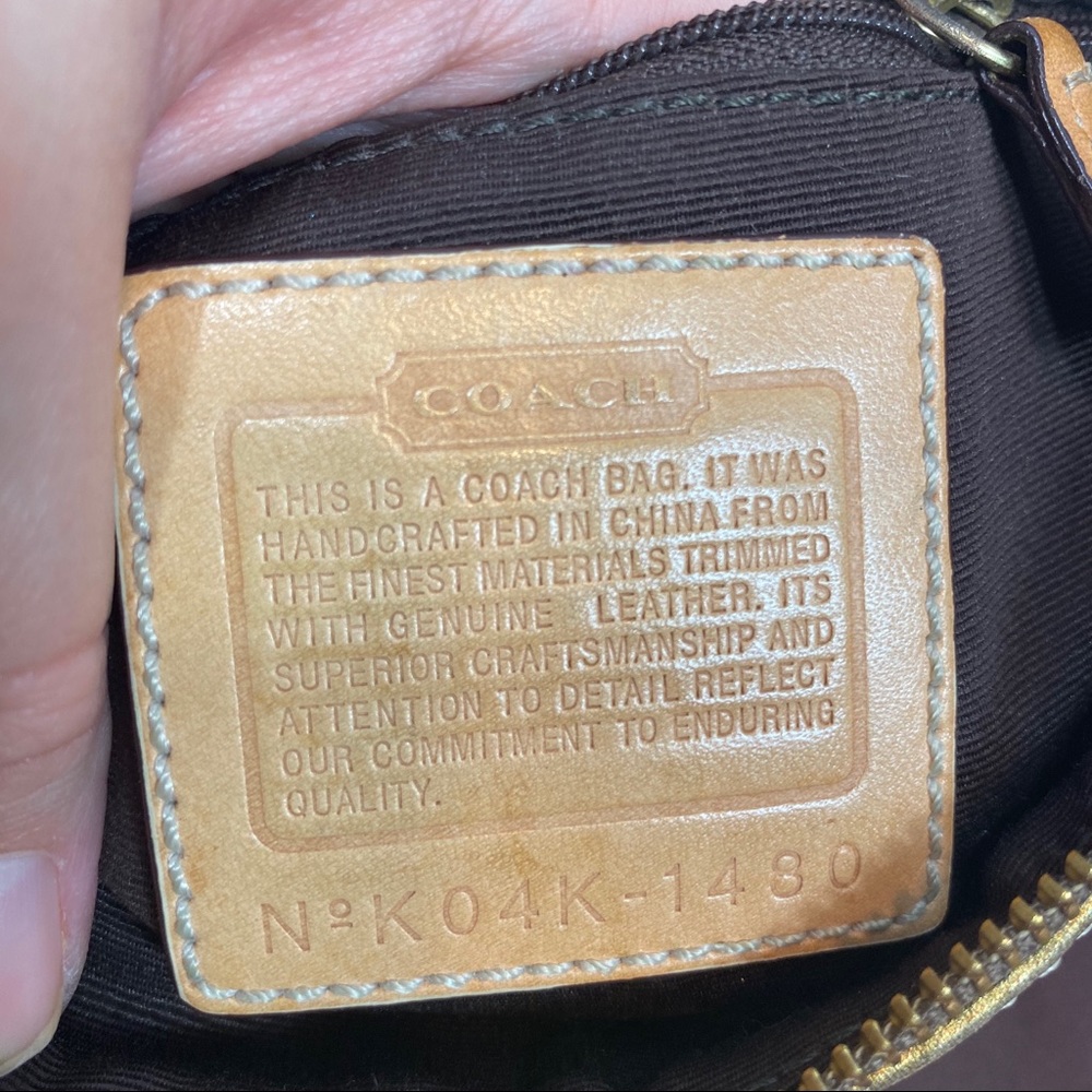 COACH Signature Tan & Bronze Hobo Shoulder Bag - Picture 8 of 8